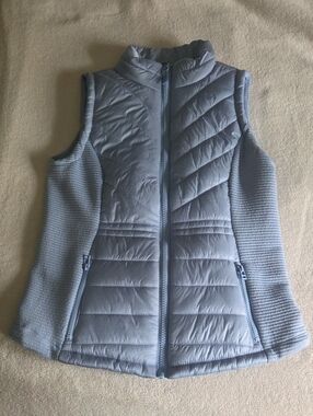 Maurices Light Blue Quilted Hybrid Vest - Women's Sleeveless Jacket